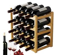 Porte-bouteilles à vin pour comptoir - Porte-bouteilles pour comptoir - Support de bouteille en bois stable pour placard, convient pour 20 bouteilles | Étagère d'affichage pour bouteille de bar peu