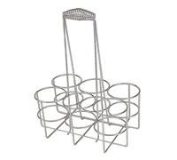 Porte-Bouteilles de Sport, Support pour 6 Bouteilles, Porte-Bouteilles de Bière pour Le Camping et Le Fitness, Argent 28x22.5x15cm