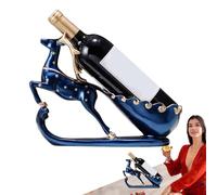 Porte-bouteilles de vin de cerf, Porte-bouteilles de vin wapiti - Cerf tirant un chariot figurines porte-bouteille | Figurine de comptoir autoportante décorative vintage en résine, accessoire