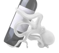 Porte-bouteilles de vin en forme de pieuvre, support de vin rustique argenté, sculpture décorative pour comptoir de bar, 18 x 14 x 11 cm, pièce de décoration autonome/polyvalente pour bureau
