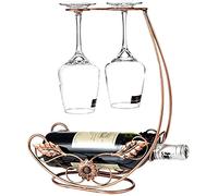 Porte-bouteilles de vin européen rétro en fer forgé bronze pour bureau, bar, porche, ornements modernes et créatifs pour verres à vin à l'envers cadeau art vie intéressante