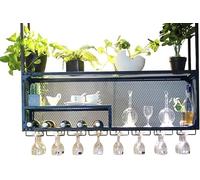Porte-bouteilles de vin monté au plafond, support de verre à vin suspendu au plafond, support de suspension en métal | Porte-bouteilles de vin en forme de cube, étagère à verres à pied pour