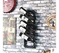 Porte-bouteilles de vin mural à suspendre en métal pour bouteille de vin en fer - Style vintage - Décoration créative de bar G
