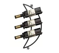 Porte-bouteilles de vin mural créatif pour bar/pub/salon en métal noir