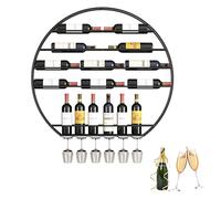 Porte-bouteilles de vin mural élégant pour décoration d'intérieur, cuisine et bar, gain de place, pour bouteilles de vin et verres, parfait pour la cave et la salle à manger