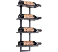 Porte-bouteilles de vin mural en fer, support mural pour verres à vin inversé, plateau à vin mural, présentoir à vin, support de rangement en liège rouge, blanc, champagne/blanc/vision pour 4