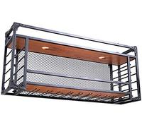 Porte-bouteilles de vin pour amateurs de vin - Support mural à suspendre au plafond - Porte-verre à vin en métal/cube - Accessoires de décoration pour la maison et la cuisine - 100 x 30 x 55 cm