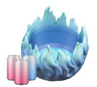 Porte-bouteilles décoratif avec impression 3D, support isolant pour bière avec motif de flamme bleue, pour table et bouteilles étroites standard de 355 ml pour boissons gazeuses et boissons