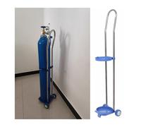 Porte-bouteilles d'oxygène Chariot À Bouteilles En Acier Inoxydable Pour Cliniques Et Maisons De Retraite, Râtelier Fixe Pour Bouteilles De Gaz Avec 2 Roulettes, Râtelier Pour Réservoirs À Bouteilles(