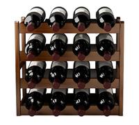 Porte-bouteilles empilable en bambou - Organisateur horizontal et vertical, support pour bouteilles de comptoir indépendant | Support compact en bois pour stockage de vin, armoires de bar de cuisine