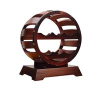 Porte-Bouteilles en Bois sur Pied, Caisse À Bouteilles Ronde, Style Vintage, Robuste et Durable, Montage Facile, Idéale pour La Salle À Manger ou Le Bar