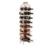 Porte Bouteilles En Fer Forgé Finition Blanche Vieillie L24xPR12xH105 Cm