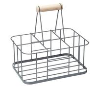 Living Nostalgia KitchenCraft Wire Metal Milk Crate/Bottle Carrier, 29 x 20 x 13 cm - Grey
