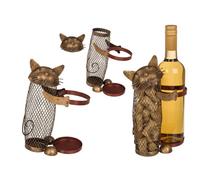 Porte-bouteilles en métal avec chat - Collection Out of the Blue
