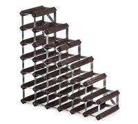 Porte-bouteilles escalier 27 bouteilles chêne brûlé 61,2 x 22,8 x 61,2 cm