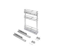 Emuca Porte-bouteilles extractible SupraMax - fermeture amortie, gauche, 3 plateaux, 150mm, chromé