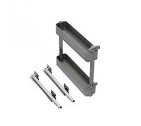 Emuca - Porte-Bouteilles latéral extractible Harmony avec Fermeture amortie, Module 150mm, Hauteur 700mm, Acier et Bois, Gris Anthracite