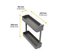 Porte-bouteilles latéral extractible Harmony anthracite - 2 paniers - pour modu