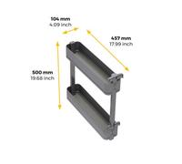 Porte-bouteilles latéral extractible Harmony anthracite - 2 paniers - pour module largeur 150 mm EMUCA