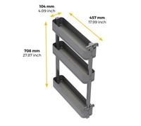 Porte-bouteilles latéral extractible Harmony anthracite - 3 paniers - pour modu