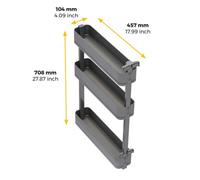 Porte-bouteilles latéral extractible Harmony anthracite - 3 paniers - pour module largeur 150 mm EMUCA