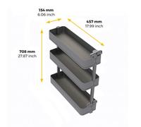 Porte-bouteilles latéral extractible Harmony anthracite - 3 paniers - pour module largeur 200 mm EMUCA