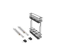 Emuca – Chariot porte-bouteilles extractible 150mm latéral, fermeture amortie, gris anthracite
