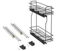 Emuca Chariot porte-bouteilles extractible 200 mm, montage latéral, fermeture amortie, gris anthracite