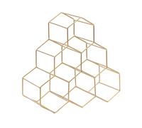 Porte-Bouteilles Moderne Forme Nid d'Abeille Hexagonale en Métal Doré Listo
