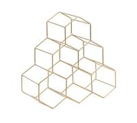 Porte-Bouteilles Moderne Forme Nid d'abeille Hexagonale en Métal Doré Listowel