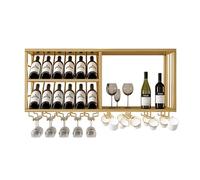 Porte-Bouteilles Mural en Fer, étagère à Liqueur, Porte-Verre pour Bouteille de vin, étagères murales flottantes de Bar, présentoirs de Rangement de Verres à vin Modernes de Grande capacité,