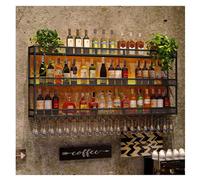 Porte-bouteilles mural en métal à 3 niveaux pour la maison, la cuisine, le bar et la salle à manger - Économie d'espace - Organiseur de rangement en verre élégant et fonctionnel