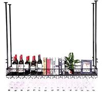 Porte-bouteilles mural en métal pour bouteille de vin en fer - Style vintage - Décoration de bar créative - 150 x 25 cm (L x l)