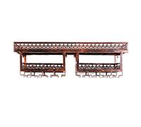 Porte-Bouteilles muralPorte-Bouteilles de vin Porte-Verres à vinPorte-Bar de Rangement décoratif en métal en métalGalerie d’Applications de rangementCuisineBronze/Bronze/100 * 31cm