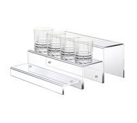 Porte-Bouteilles pour Boissons spiritueuses : étagère Acrylique Multicouche, Plateforme Transparente Stable avec Lisse, Support d'affichage élégant pour vin et Whisky | Club d'armoire de