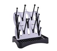 Porte-Bouteilles pour : Design Pliable Qui économise de l'espace avec Plateau, Tour de séchage sur Le comptoir, Construction en matériau ABS PP, Organisateur avec Plusieurs Crochets