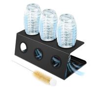 Porte-bouteilles pour Sodastream, égouttoir pour Sodastream, égouttoir en acier inoxydable avec tapis d'égouttement amovible, brosse à bouteilles et anneaux de protection, pour Duo Crystal