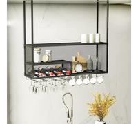 Porte-Bouteilles Suspendu en métal Moderne avec Porte-Verres pour Une décoration de Bar élégante à Domicile.