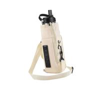 Porte-bouteilles verrouillable avec bandoulière réglable - Support d'eau avec poches, crème, Taille unique