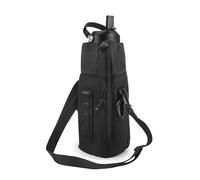 Porte-bouteilles verrouillable avec bandoulière réglable - Support d'eau avec poches, Noir , Taille unique