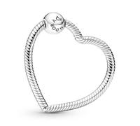 Porte-breloques - PANDORA - Moments - Argent sterling - Cœur - Fermoir chaîne de serpent