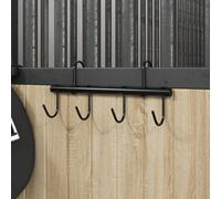 Vidaxl Porte-Bride Avec 6 Crochets Tournants Noir Acier