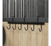 Porte-bride avec 9 crochets tournants noir acier support de bride vidaXL