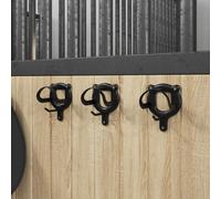 Porte-brides 3 pcs mural noir fer support de bride vidaXL