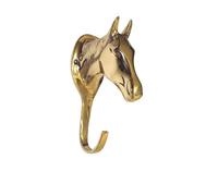 Porte bridon tête de cheval en laiton HKM Doré 14,5x5,5 cm