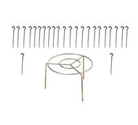 Porte-brochettes léger en acier inoxydable avec design rond suspendu pour maximiser l'espace de cuisson et même griller les brochettes (barbecue + 24 pièces)
