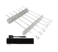Porte-Brochettes,Support pour Brochettes pour Gril | Acier Inoxydable Outils de Cuisson Grillade Barbecue pour Saucisses, Viande et Poisson Friteuse à Air Camping Pique-Nique Extérieur