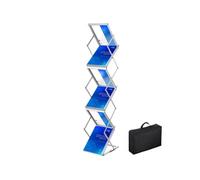 VEVOR Présentoir à brochures pliable en alliage aluminium 6 compartiments A4 2 kg Argent