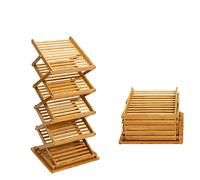 Porte-brochures compact en bambou pour format A3/A4 - Porte-revues pliable, parfait pour les bureaux, les banques, les événements et les expositions - Présentoir portable au sol