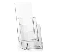 Porte-brochures format DIN long avec 2 étagères et support supplémentaire pour cartes de visite